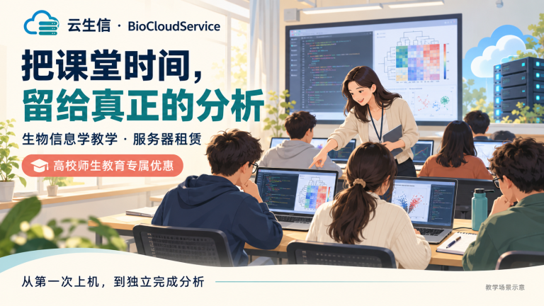 云生信高校生信教学服务器：把课堂时间留给真正的分析，提供高校师生教育专属优惠