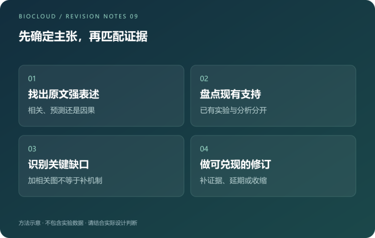 审稿人要求补机制实验，现有生信分析能回应到哪一步？的处理路径示意图